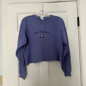 Teemax Cropped Purple Bar Harbor Sweatshirt Size Small